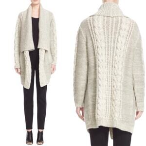 Yigal Azrouël Oat Cable Knit Merino Wool Coatigan XS